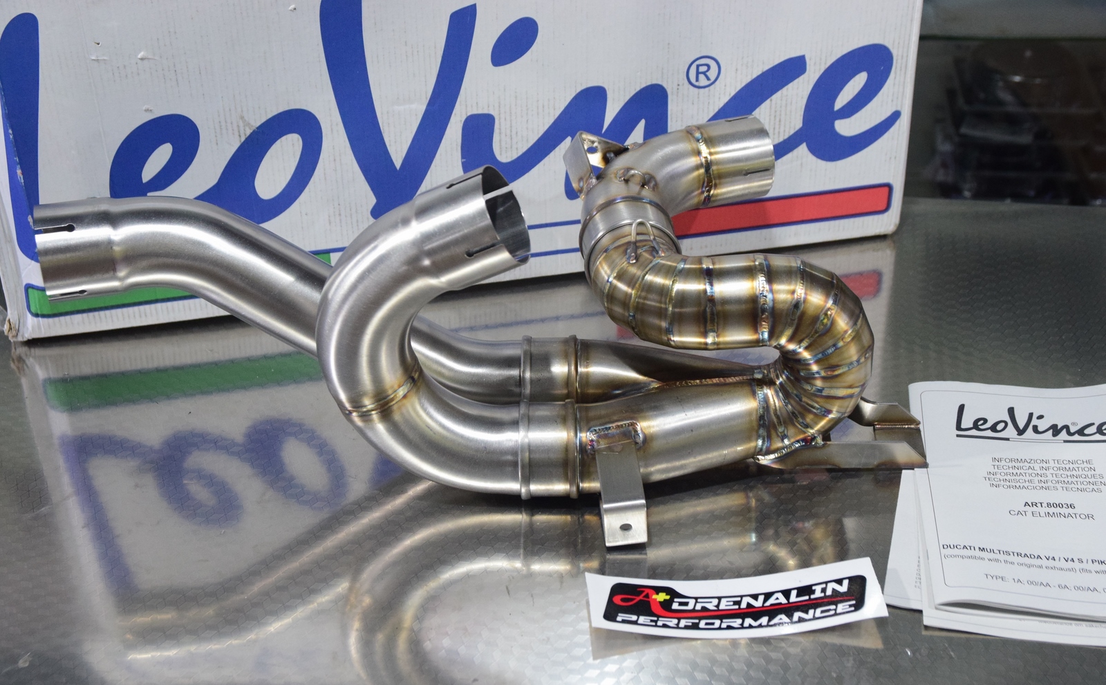 คอท่อ Leovince link pipe สำหรับ multistrada V4 V4S pike peak ใช้กับท่อเดิมและท่อแต่ง (For Exhibition only)
