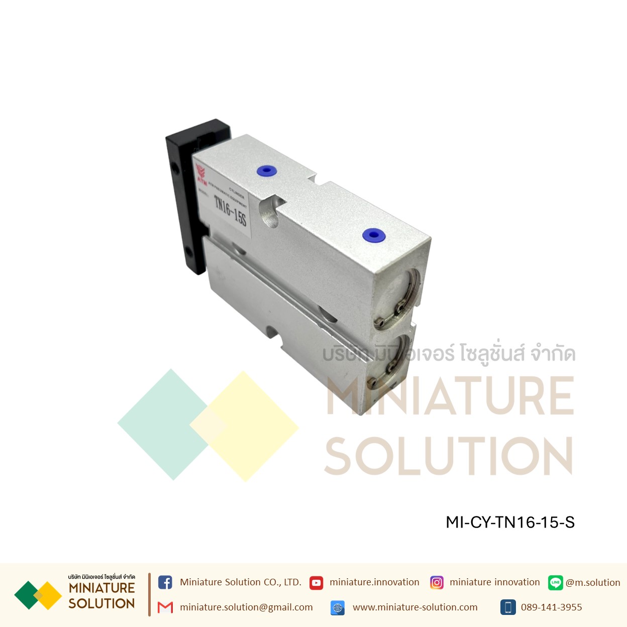 TN16 Series กระบอกสูบลมนิวเมติก 16 มม. กระบอกสูบเพลาคู่ pneumatic double rod double shaft cylinder M5X0.8 ก้านสูบคู่