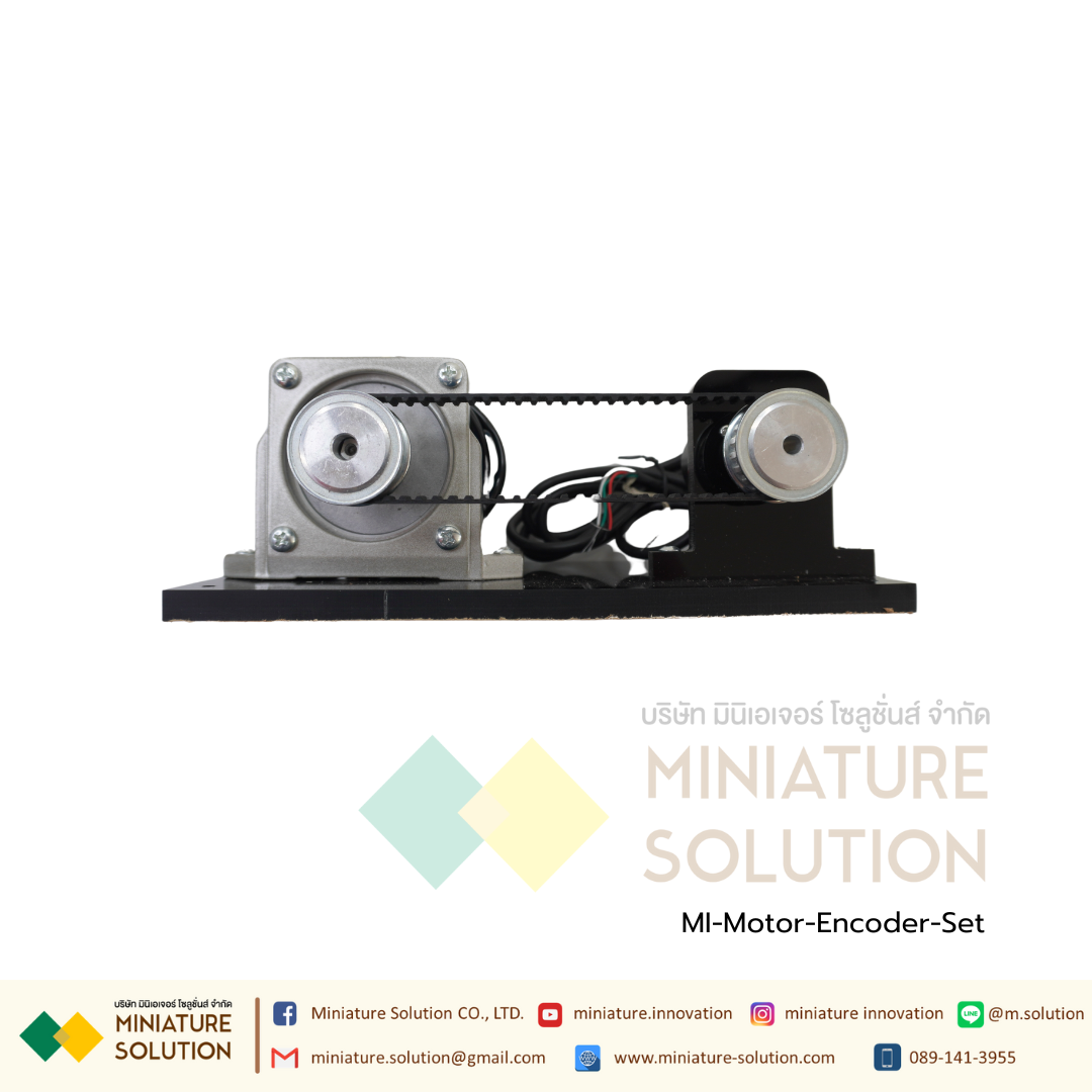 ชุดมอเตอร์ 220VAC 3 เฟส พร้อม Encoder สายพาน 3IK15A-S สำหรับทดสอบ INVERTER ชุดฝึก