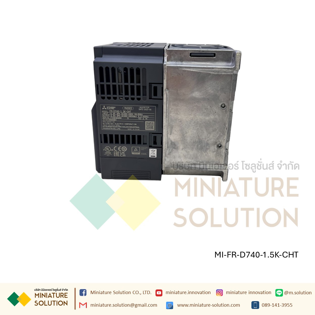 Mitsubishi FR-D740-1.5K-CHT Inverter 1.5KW 2HP Input 3-Phase 380-480VAC Output 3-Phase 380-480VAC 0.2-400Hz D700 Series