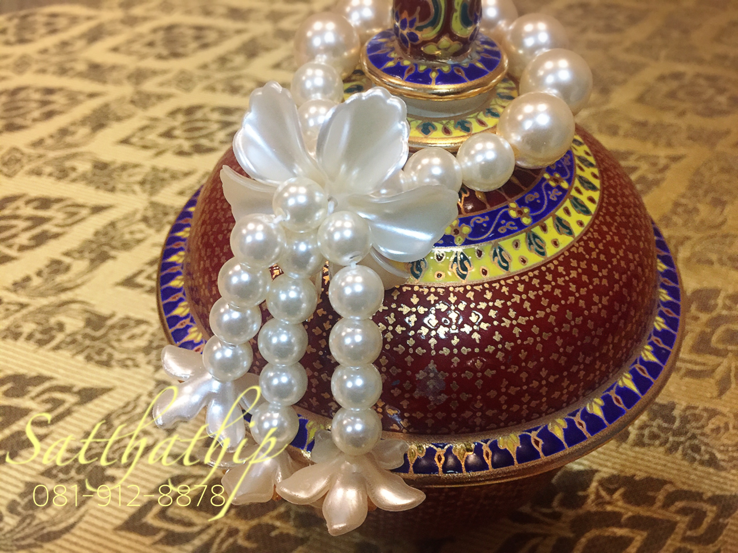 พวงมาลัยมุกประดิษฐ์ - พวงมาลัยประดิษฐ์ - พวงมาลัย - Garland