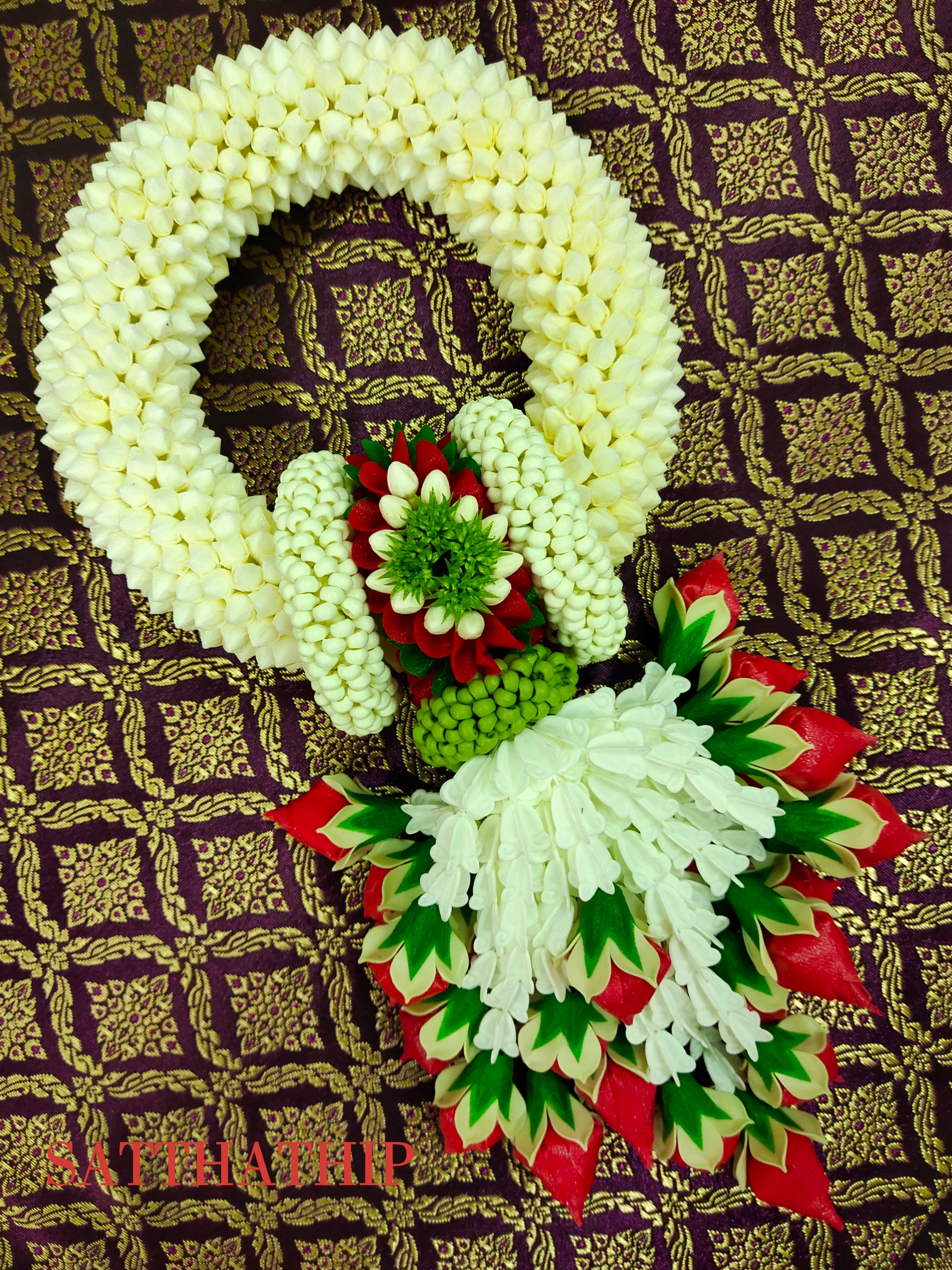 พวงมาลัยดอกพุด - พวงมาลัยดอกพุดประดิษฐ์ - พวงมาลัยประดิษฐ์