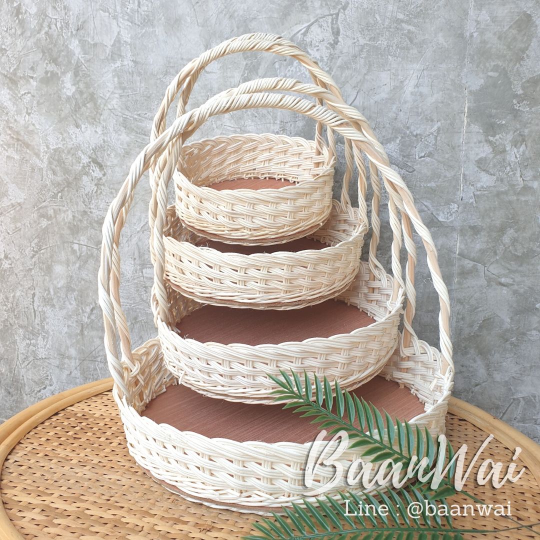 กระเช้า Code-006 ขนมเค้ก ทรงกลม