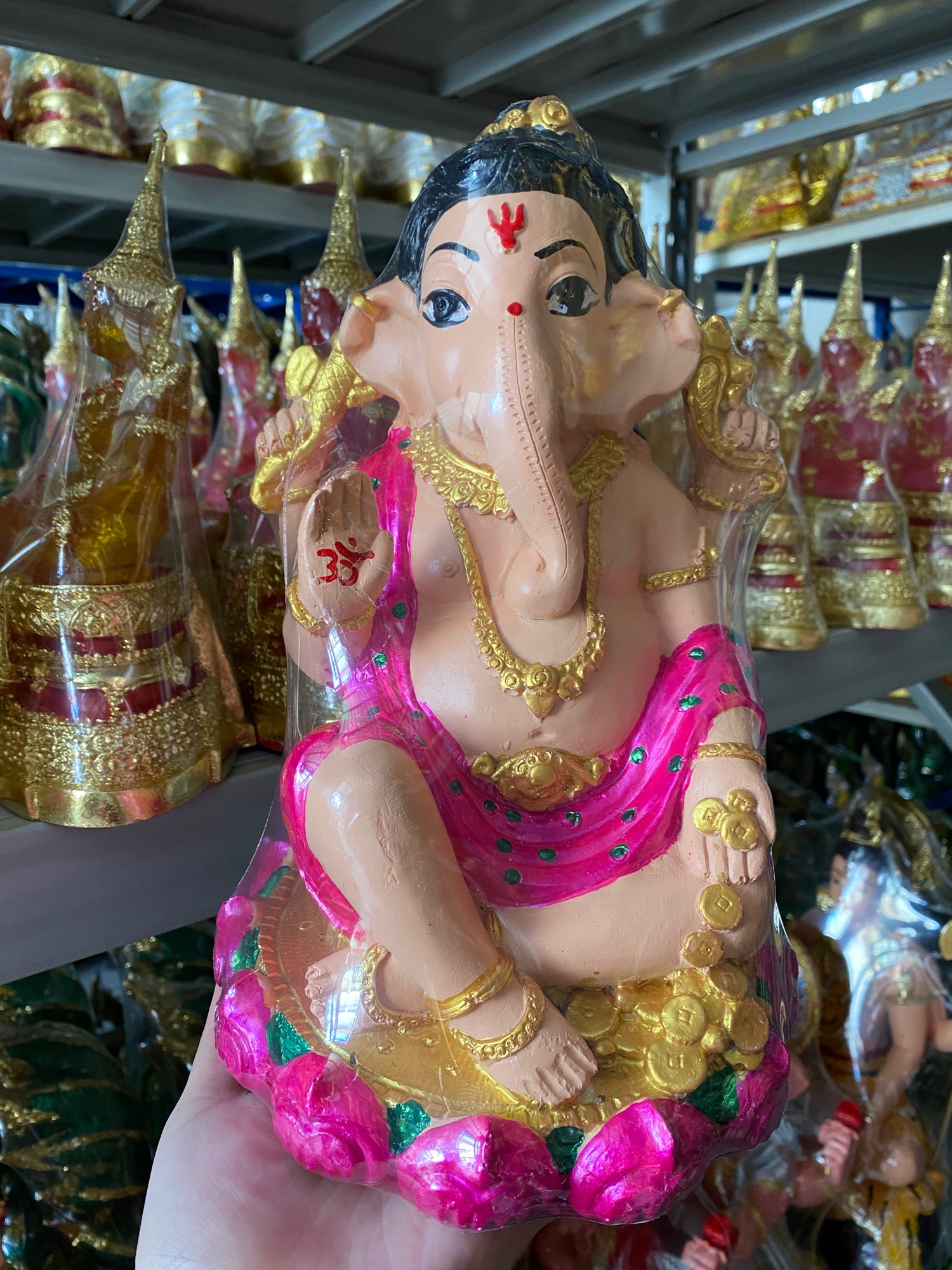 พระพิฆเนศ ปางประทานทรัพย์ กว้าง7นิ้ว สูง13นิ้ว