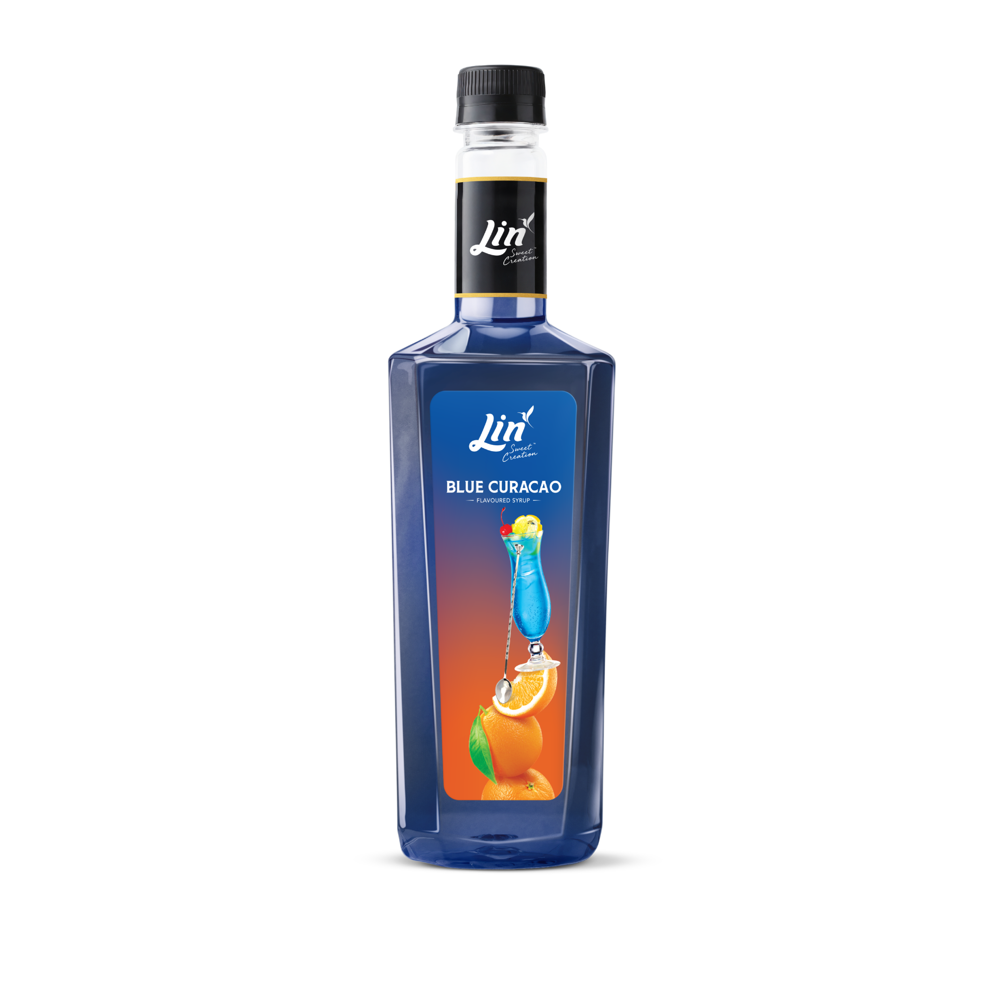 น้ำเชื่อมกลิ่นบลู คูราโซ่ ตรา ลิน Lin Blue Curazo Flavored Syrup 750 ml. (05-8949)