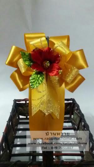 "งานตัวอย่าง" รับทำโบว์ติดกระเช้า โบว์ติดของชำร่วย โบว์ของขวัญ โบว์รางวัล โบว์ประกวด โบว์ติดรางวัล