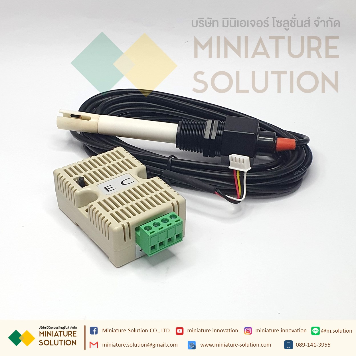 EC transmitter Analog 4-20MA output with Module Modbus Analog 4-20MA เซ็นเซอร์วัดค่า EC (0-4,400/0-44,000us/cm)