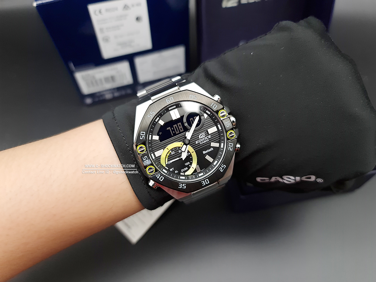 CASIO EDIFICE นาฬิกาข้อมือ นาฬิกากันน้ำ นาฬิกาของแท้ ประกันศูนย์ CMG 1 ปี รุ่น ECB-10DB-1A