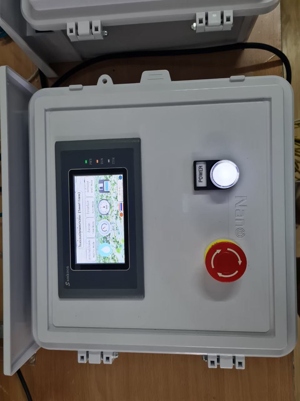 ตู้ควบคุม PLC HMI อ่านค่าสภาพแวดล้อม ขนาดเล็ก x SMC