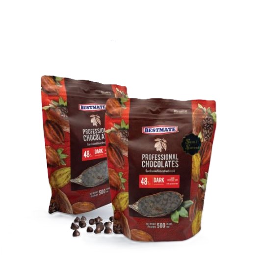 🔥อ่านหมายเหตุก่อนสั่ง🔥ใหม่ 🍫 ดาร์ก คูเวอร์เจอร์ 48% ตรา เบสท์เมส Bestmate 500 กรัม ช็อคโกแลตชิพ