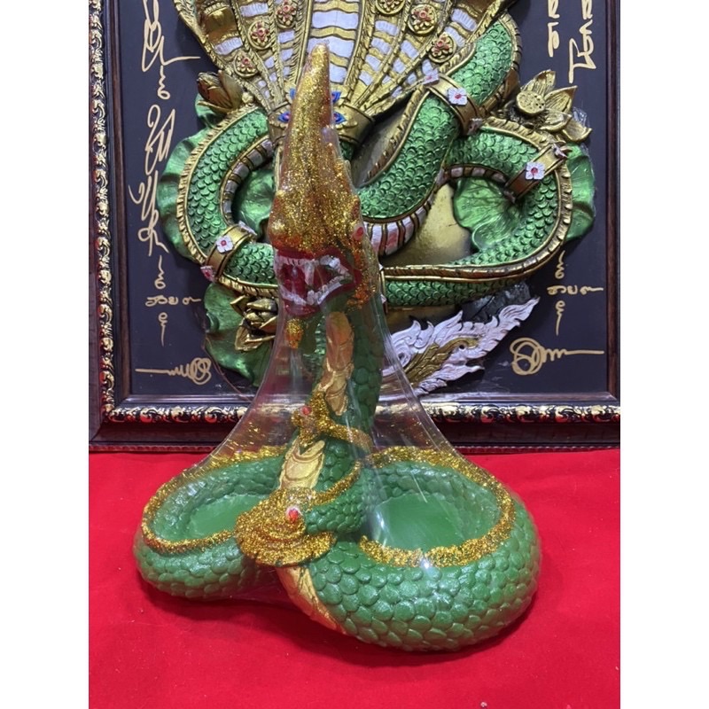 พญานาค ตระกูลพญานาค กว้าง 10 นิ้ว สูง11นิ้ว เครื่องรางเเห่งโชคลาภ ขดตัวเลข 8 อิฟินิตี้
