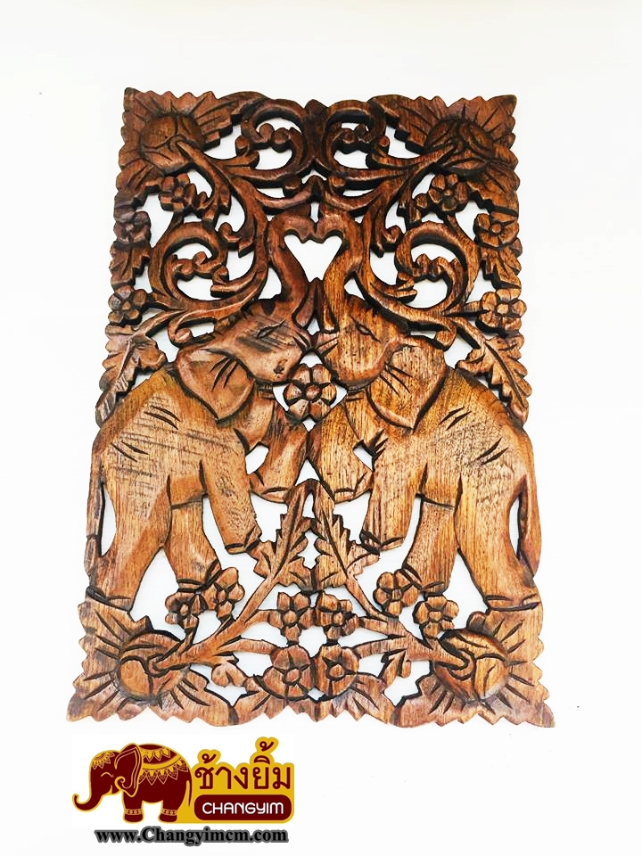 แผ่นไม้แกะสลัก ( 12" x 18" ) แนวตั้ง