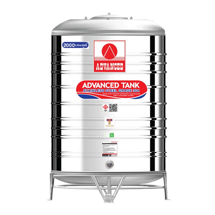 แทงค์เก็บน้ำสแตนเลสADVANCE ก้นนูน รุ่น AV2000 **แถมลูกลอยฟรี**