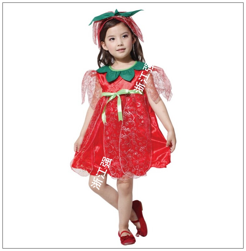 ชุดแฟนซีเด็กผู้หญิง - ชุด Strawberry (พร้อมส่ง)ขนาด M(110-120),L(120-130),XL(130-140)