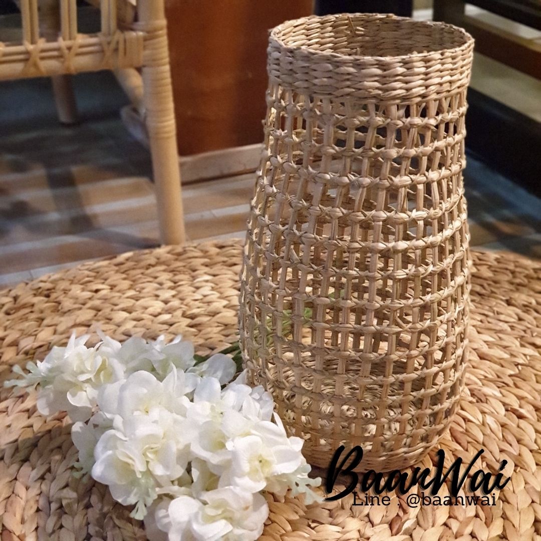 ตะกร้าต้นไม้ ตะกร้าฟางหญ้า แจกันฟางหญ้า