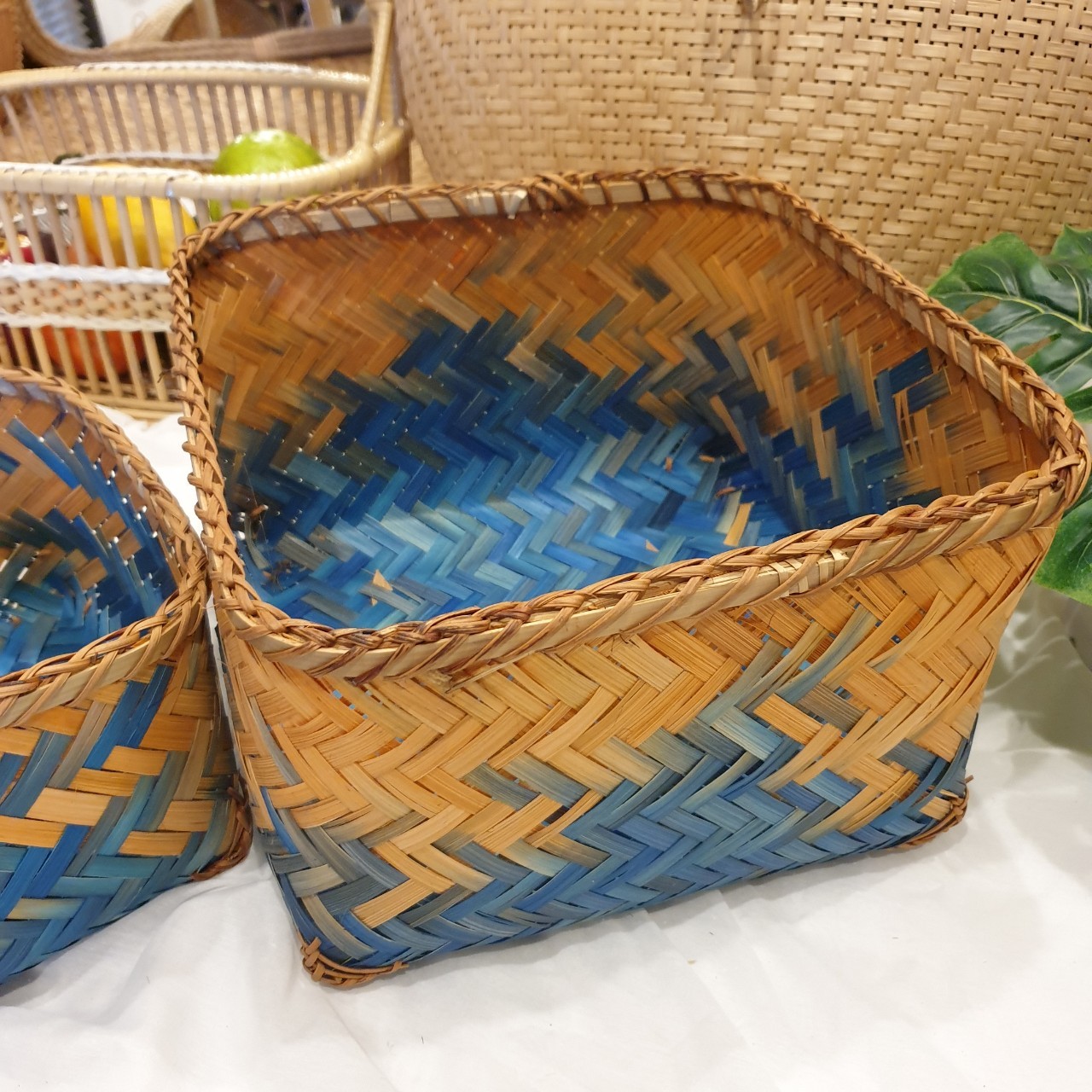 กล่องไม้ไผ่ ทรงเหลี่ยม (ยกชุด 2 ขนาด)