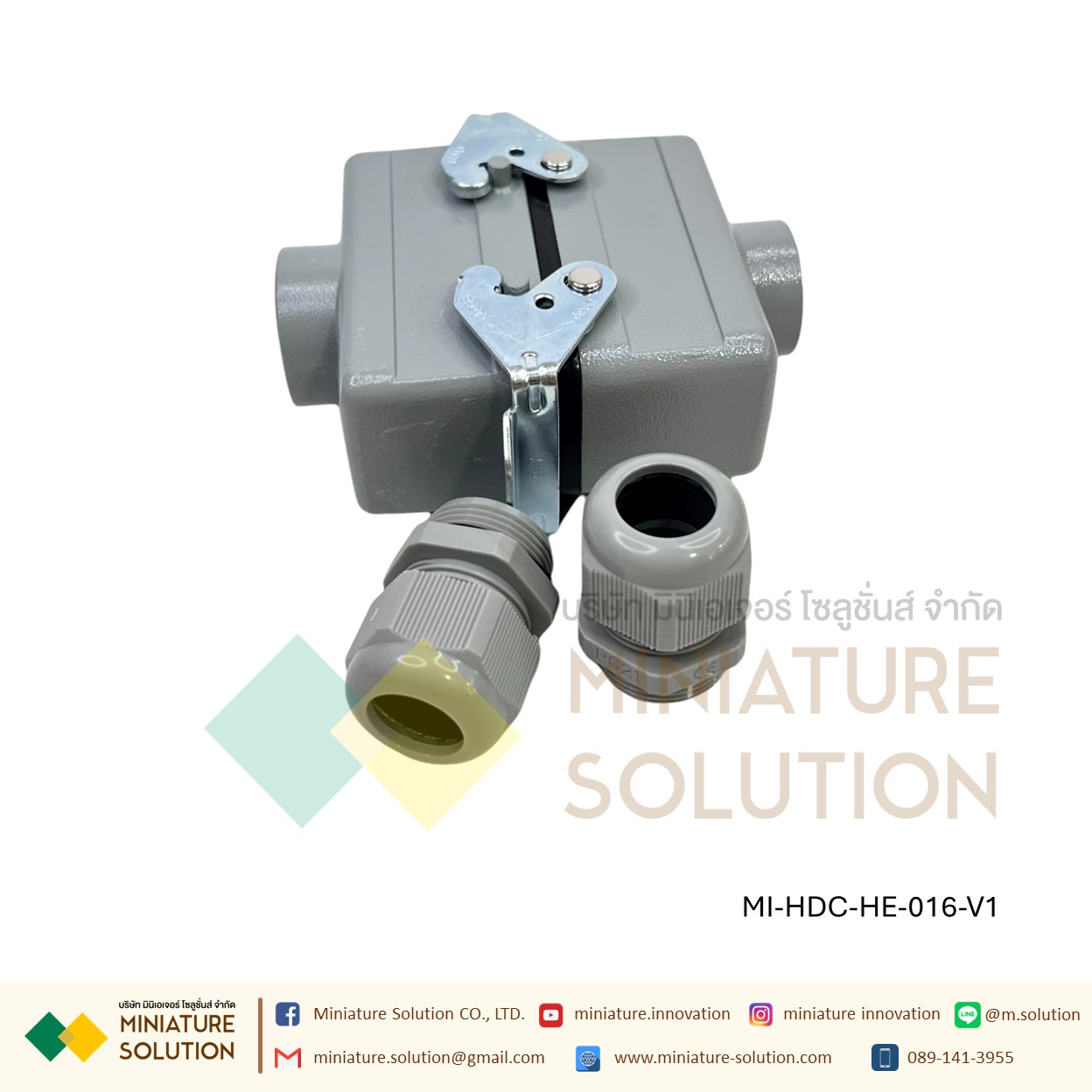 ปลั๊กเชื่อมต่อใช้สำหรับงานหนัก Heavy Duty Connectors Power แบบขันสกรู16A 500V HDC-HE-4/6/10/16/20/24/32/48 กันน้ำ ต่อตรง