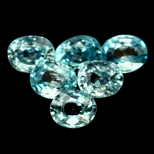 เพทายสีฟ้าทะเล (Zircon) 6.30 กะรัต 11 ชิ้น