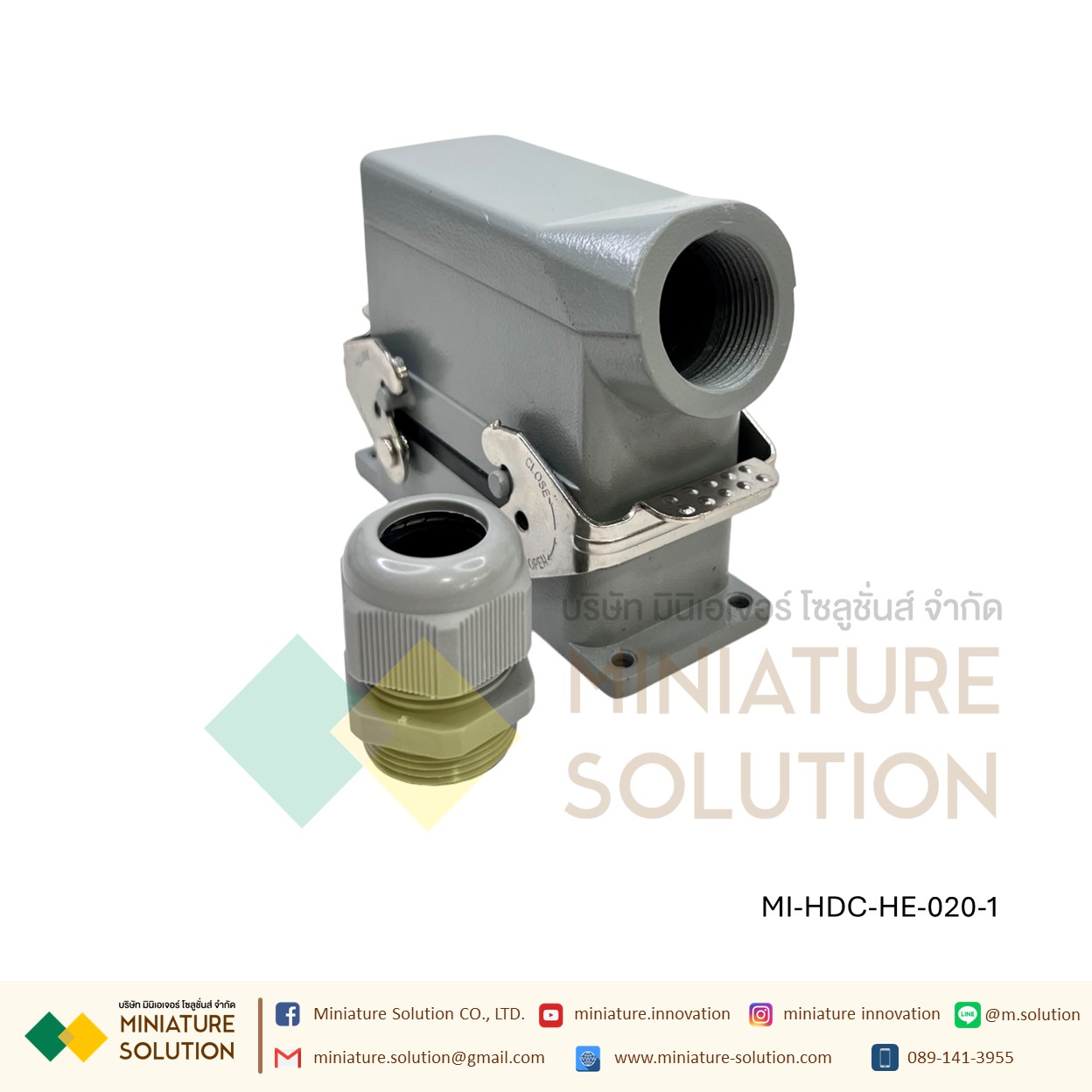 ปลั๊กเชื่อมต่อใช้สำหรับงานหนัก Heavy Duty Connectors Power แบบขันสกรู 16A 500V HDC-HE-4/6/10/16/20/24/32/48 Core กันน้ำ