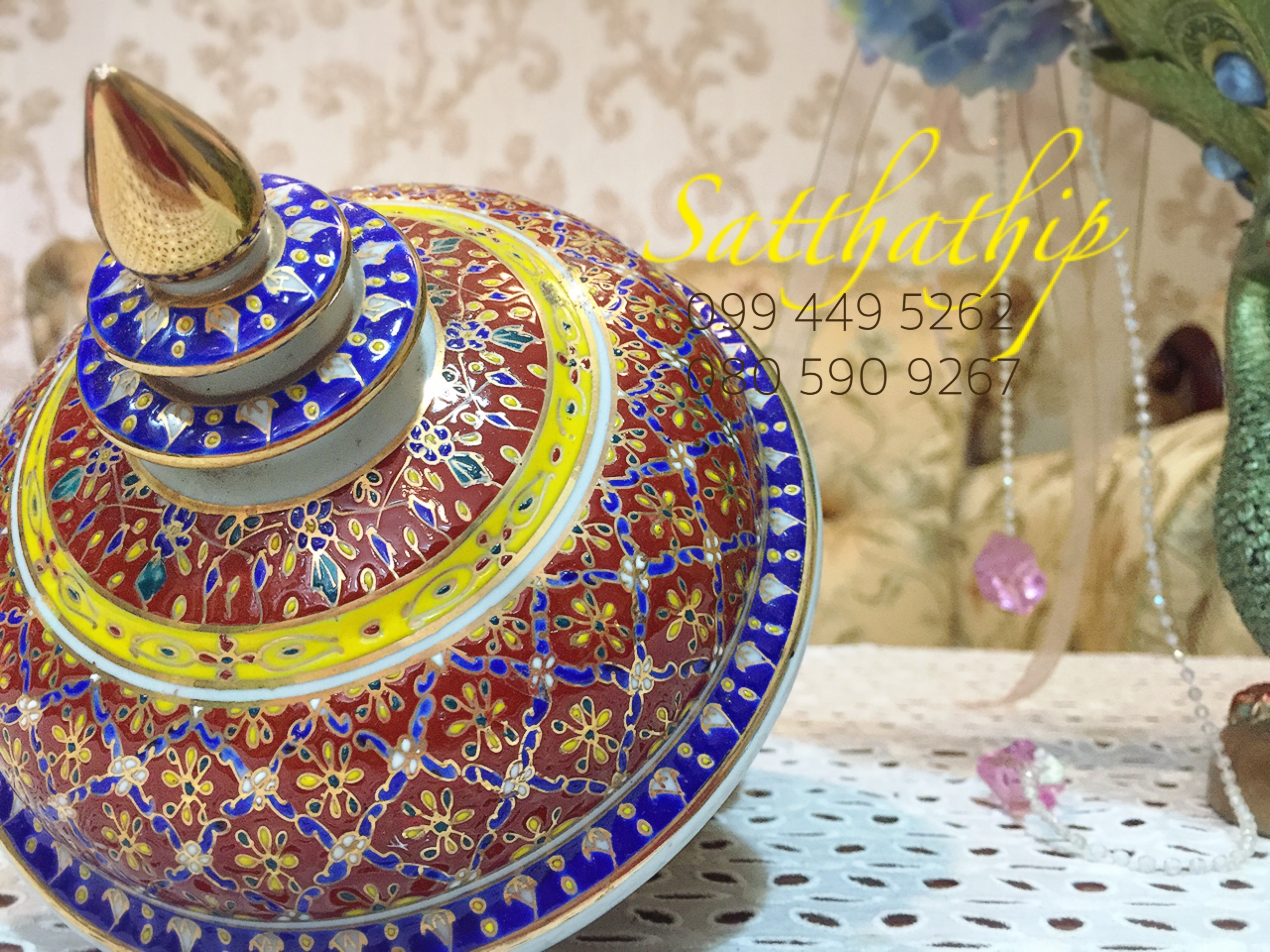 โกศอัฐิ เบญจรงค์ - โถ เบญจรงค์ - โถบรรจุอัฐิ