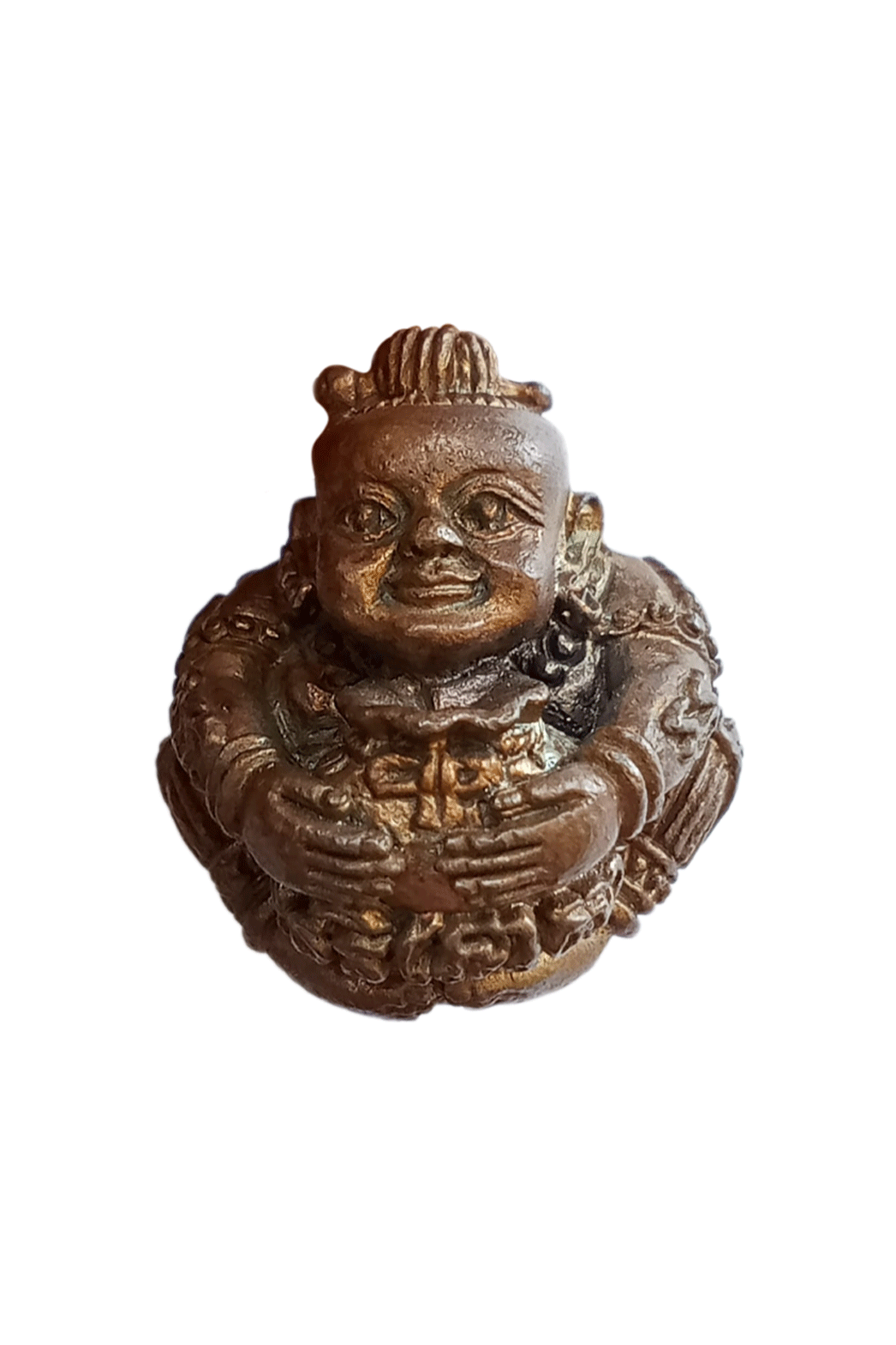 ลูกอมกุมารทองรับทรัพย์ รุ่นมหามงคล 79 หลวงพ่อเปิ่น วัดบางพระ จ.นครปฐม ปี2544 เนื้อสัมฤทธิ์ อุดกริ่งโค๊ดเฮง ตอกโค๊ต ตอกเลข พร้อมกล่องเดิมจากวัด