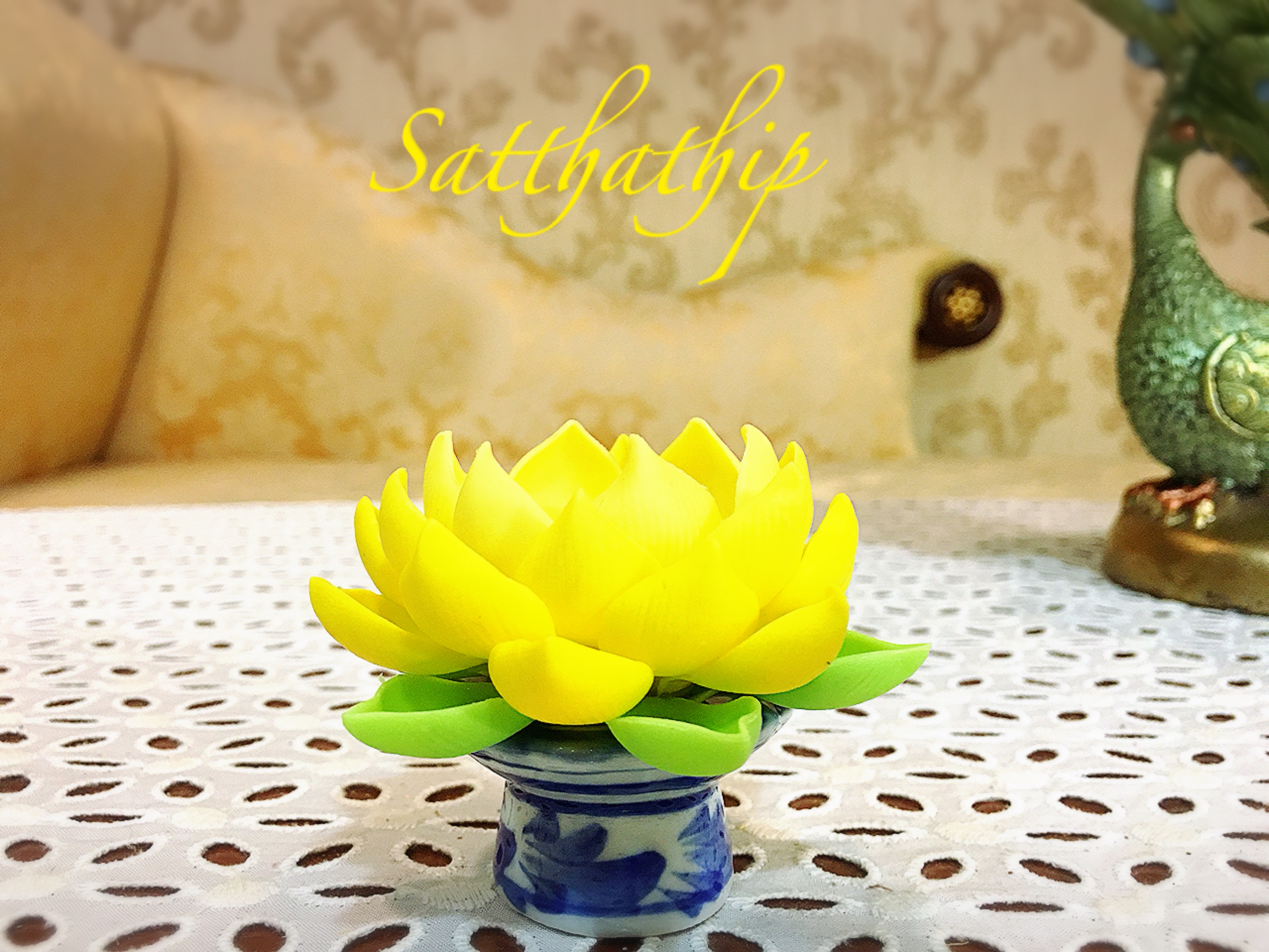 ถาดบัว ประดิษฐ์จากดิน/ ฐานบัว ประดิษฐ์จากดิน/ ถาดบัว-Lotus Tray