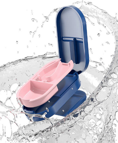 กล่องใส่ยาพร้อมที่ตัดยา,กล่องตัดยา,ที่ตัดเม็ดยา,ที่ตัดยา,มีดหั่นยา