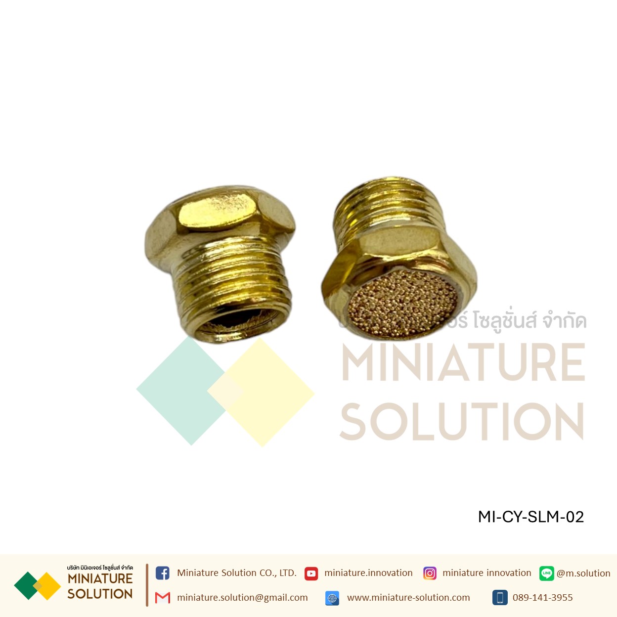 ข้อต่อลม Silencer เก็บเสียง / Muffler หลายขนาด ขนาด SLM-M5, 1, 2, 3, 4, 6, (mm) 1,1.2,1.5 ,2 (inch) (SLM-01/02/03/04/M5)