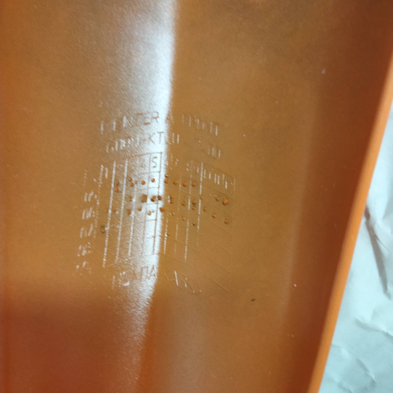 61100-KTL-740ZT บังโคลนหน้าสีส้ม WAVE100Z 2005 อะไหล่แท้ HONDA