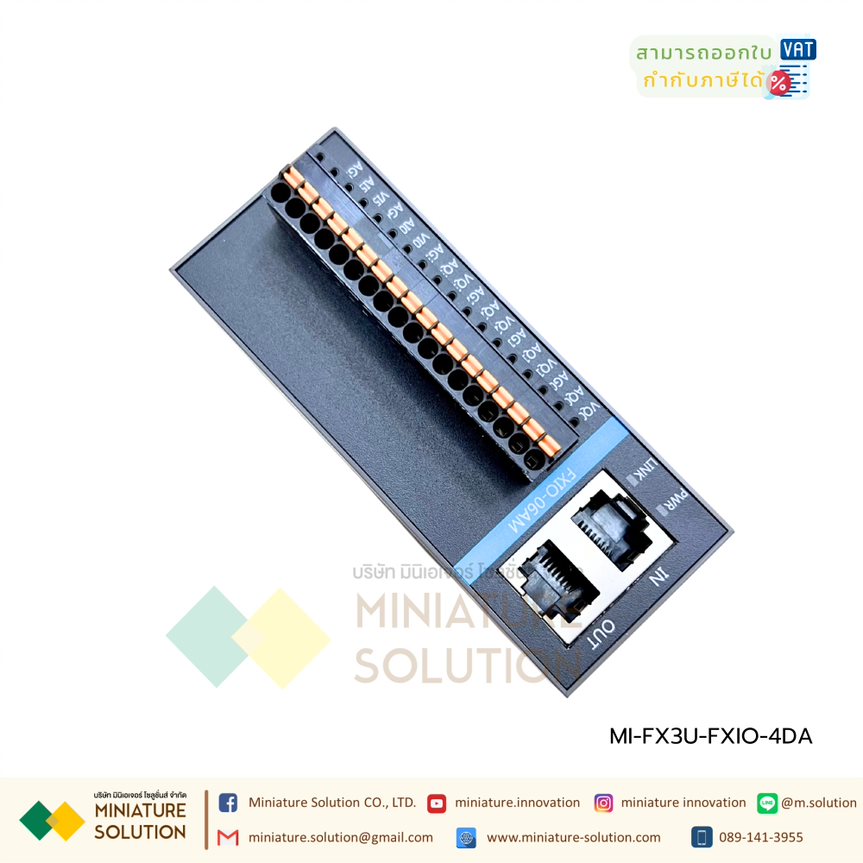 PLC FX3U ต่อขยาย FXIO-4DA Analog Input Port ETHERNET PLC แบบบาง