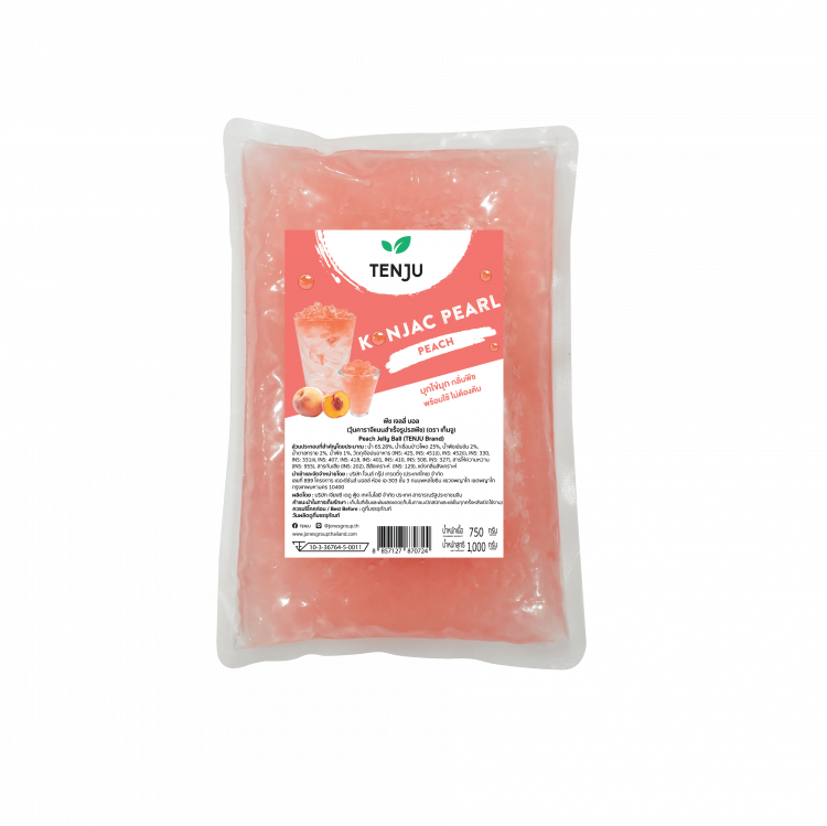Tenju Konjac Jelly Ball Peach1 Kg. เท็นจู เม็ดบุกกลมรสพีช (05-8480)