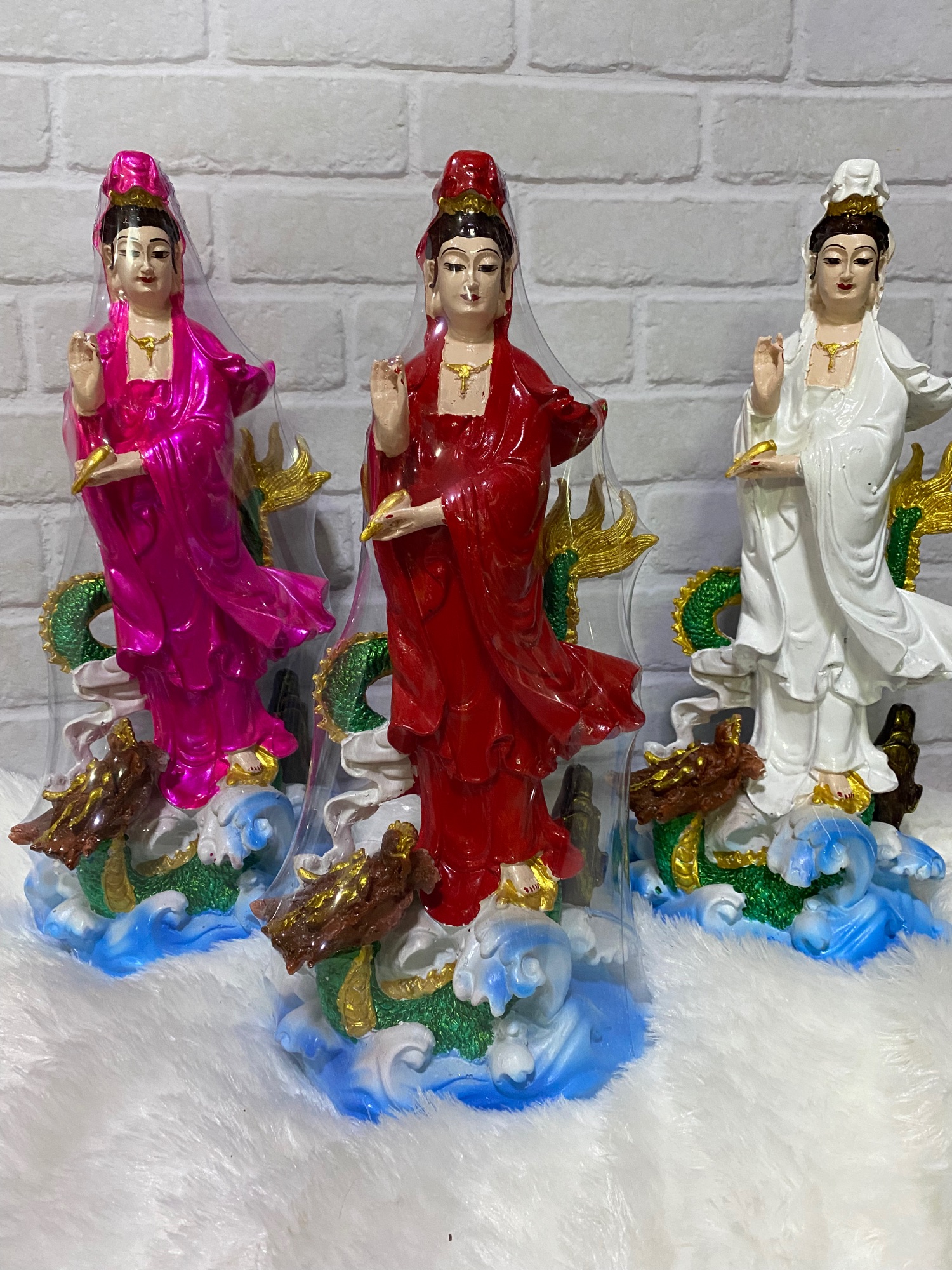 เจ้าเเม่กวนอิมประทับมังกร เจ้าเเม่กวนอิม สูง15นิ้ว