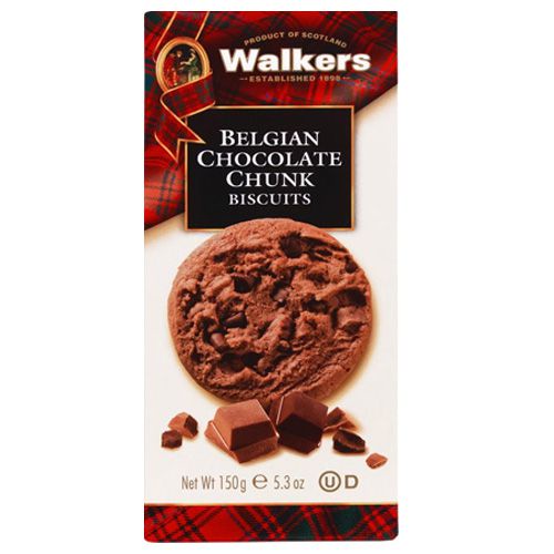 Walkers Chocolate Chunk Biscuits วอล์เกอร์ส ช็อกโกแลต ชังก์( บิสกิตผสมช็อกโกแลต 150g)(05-8641)