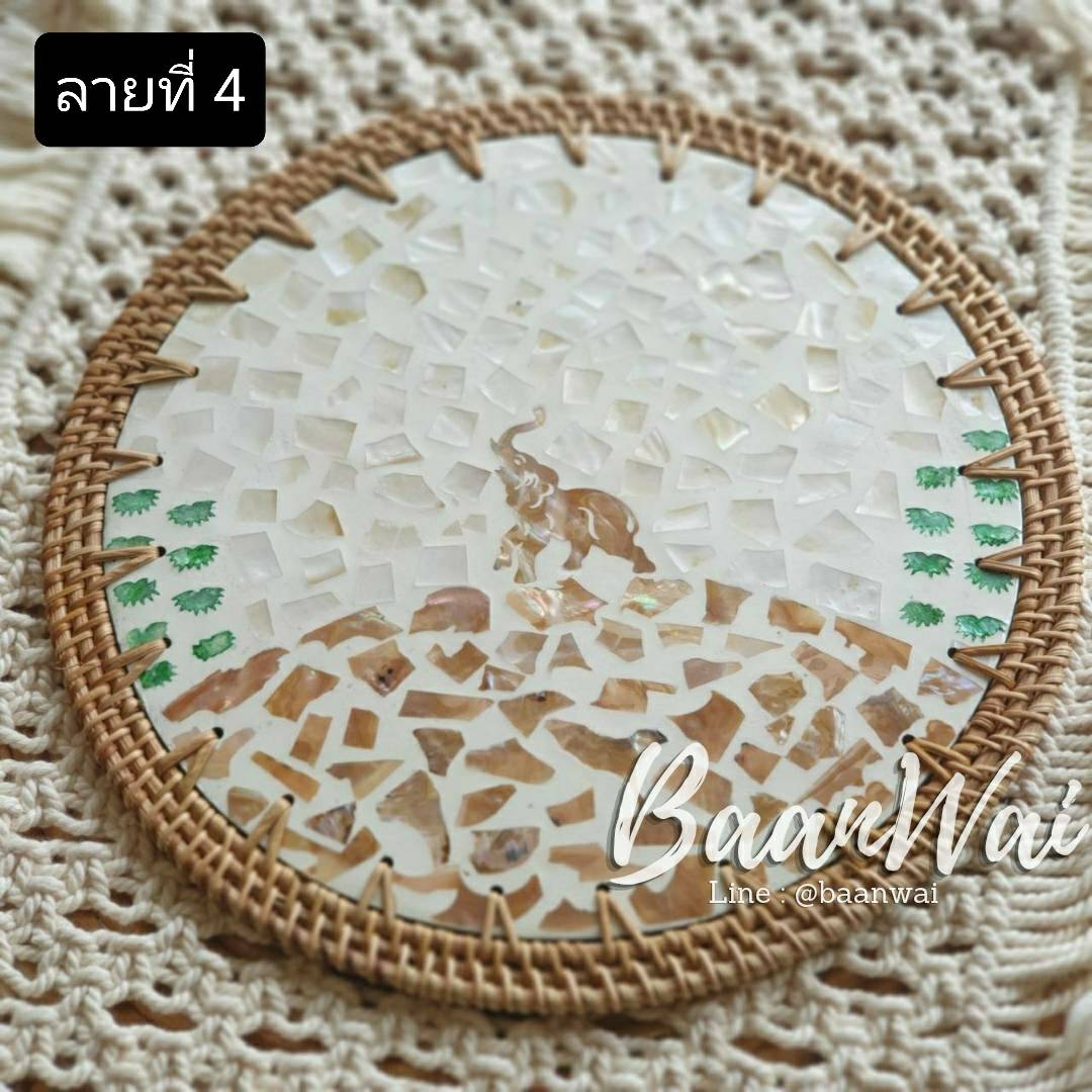 แผ่นรองจานเปลือกหอยมุก