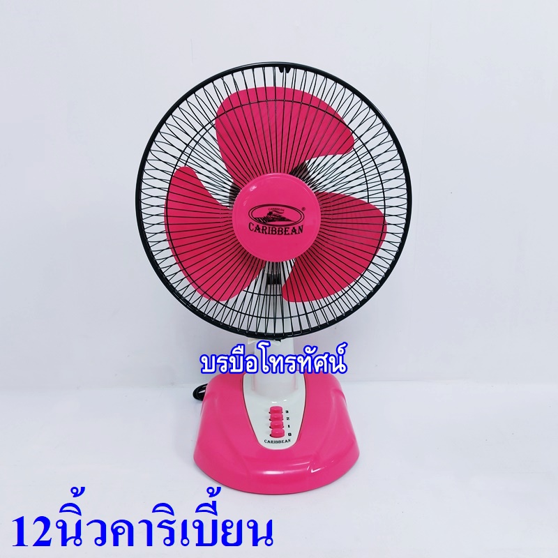 พัดลมตั้งโต๊ะ 16 นิ้ว 12นิ้ว คาริเบียน #Caribbean #พัดลมราคาถูก ตรารถไฟ โปรโมชั่นไฟลุก