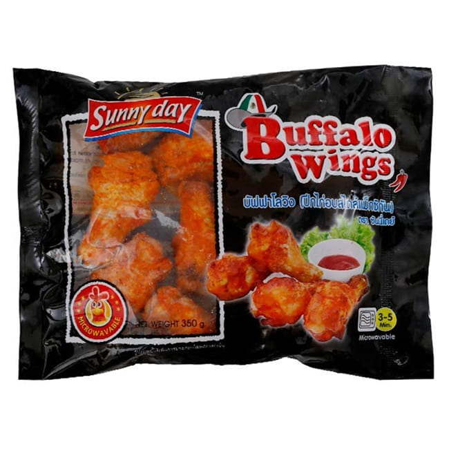 Sunny Day Buffalo Wing Frozen 350 g. ซันนี่เดย์ไก่บัฟฟาโล่วิง แช่แข็ง 350 กรัม (05-8889)