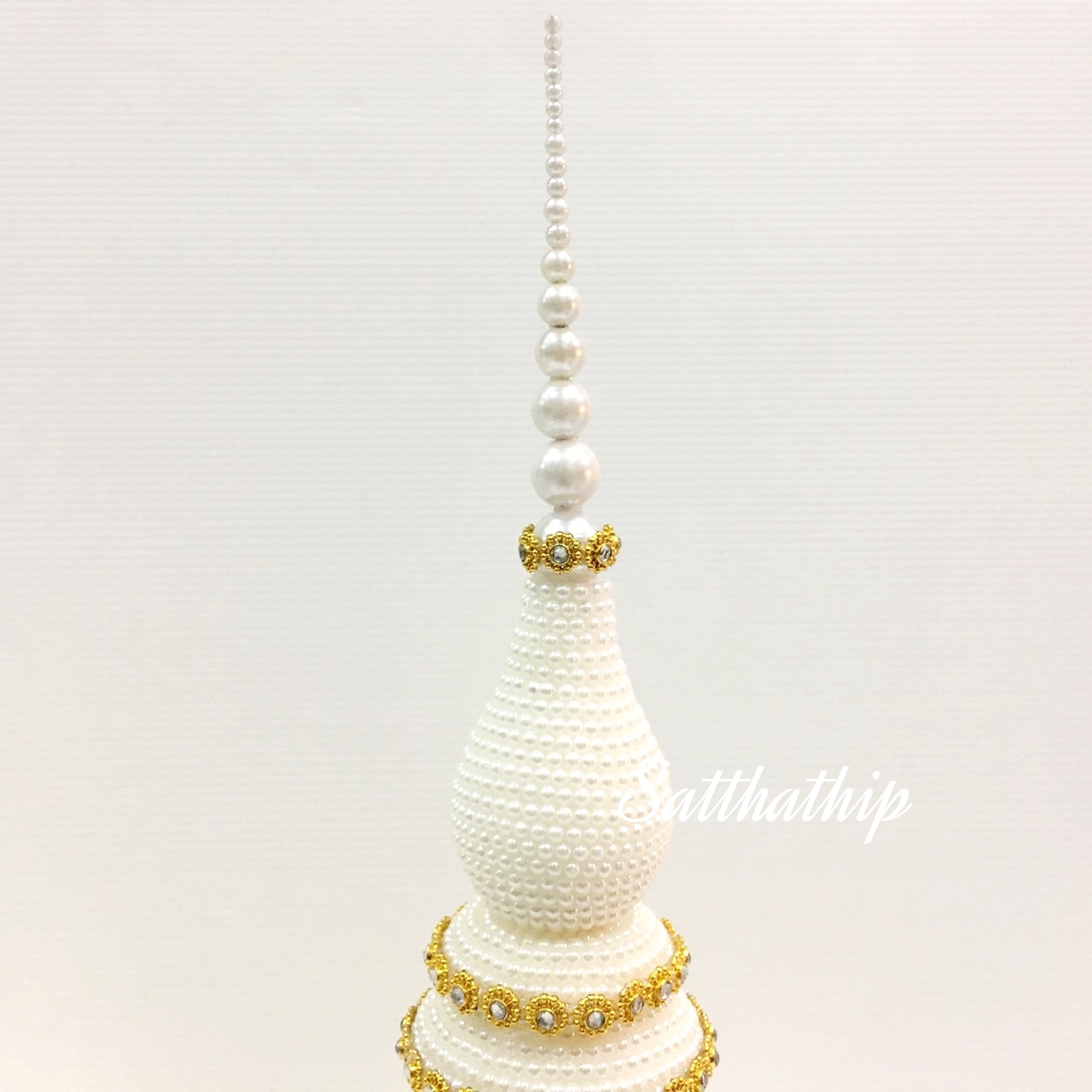 พานพุ่ม - พานพุ่มสักการะ - พานพุ่มเงินทอง - พานพุ่มสีขาว [8 นิ้ว/ 3,800บาท/คู่]