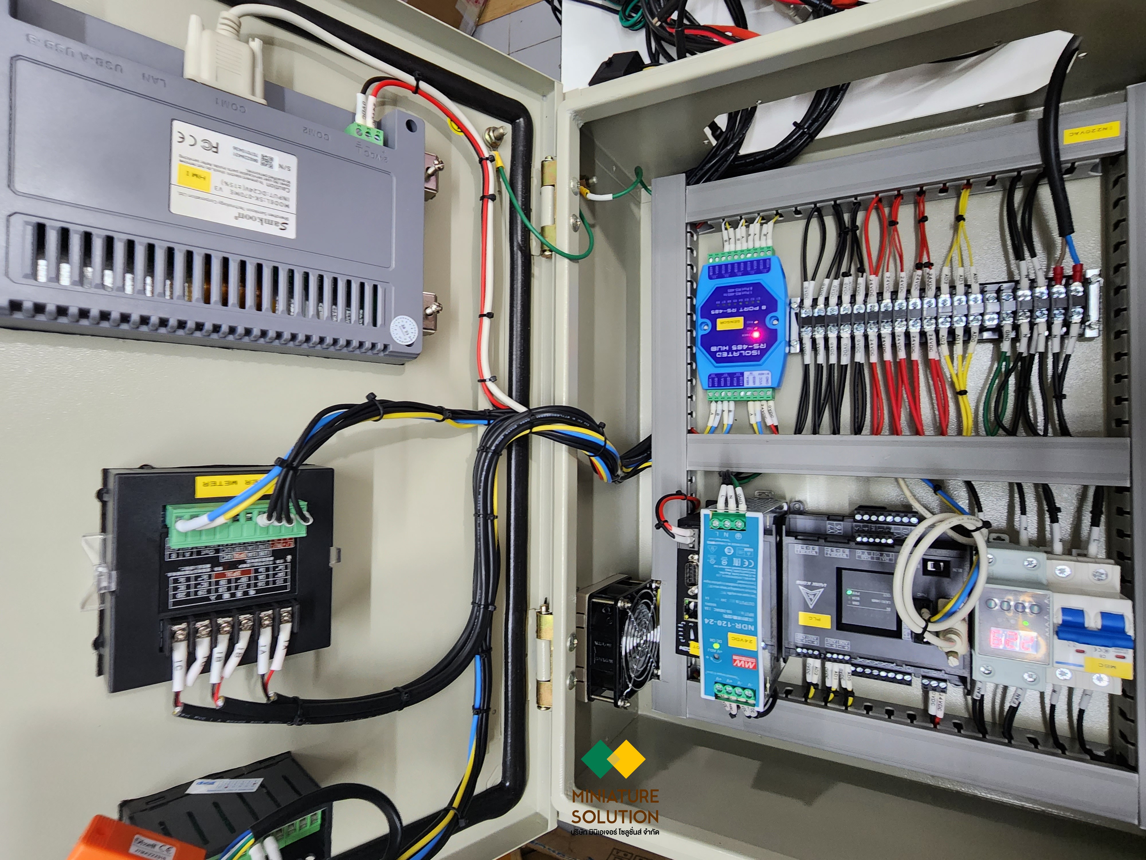 ตู้ควบคุม AHU ระบบทำความเย็นตู้คอนเทนเนอร์ วัดอุณหภูมิ ความชื้น วัดการใช้พลังงานไฟฟ้าเพื่อลดค่าไฟ