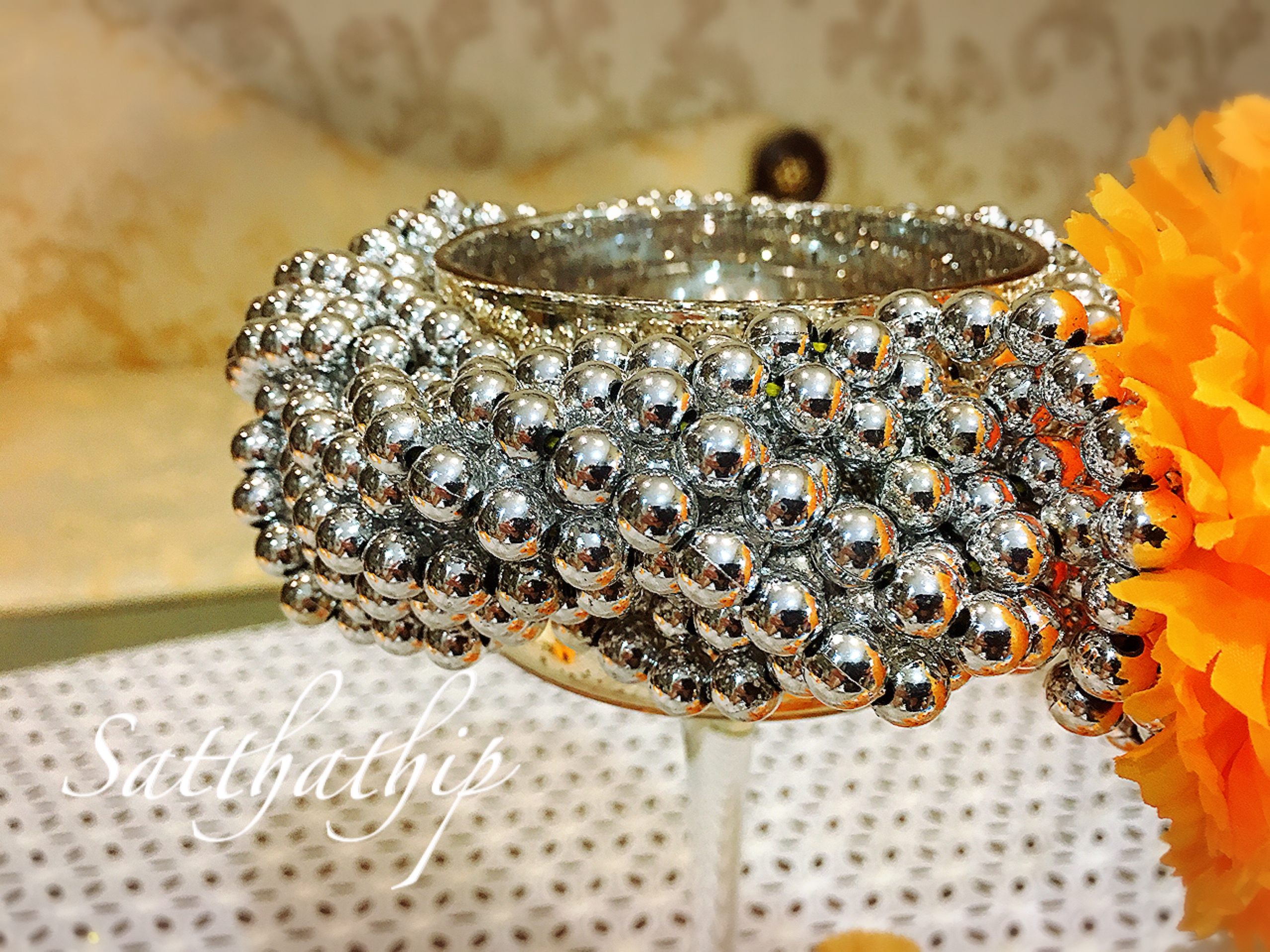 พวงมาลัยลูกปัด - พวงมาลัยลูกปัดสีเงิน - Garland