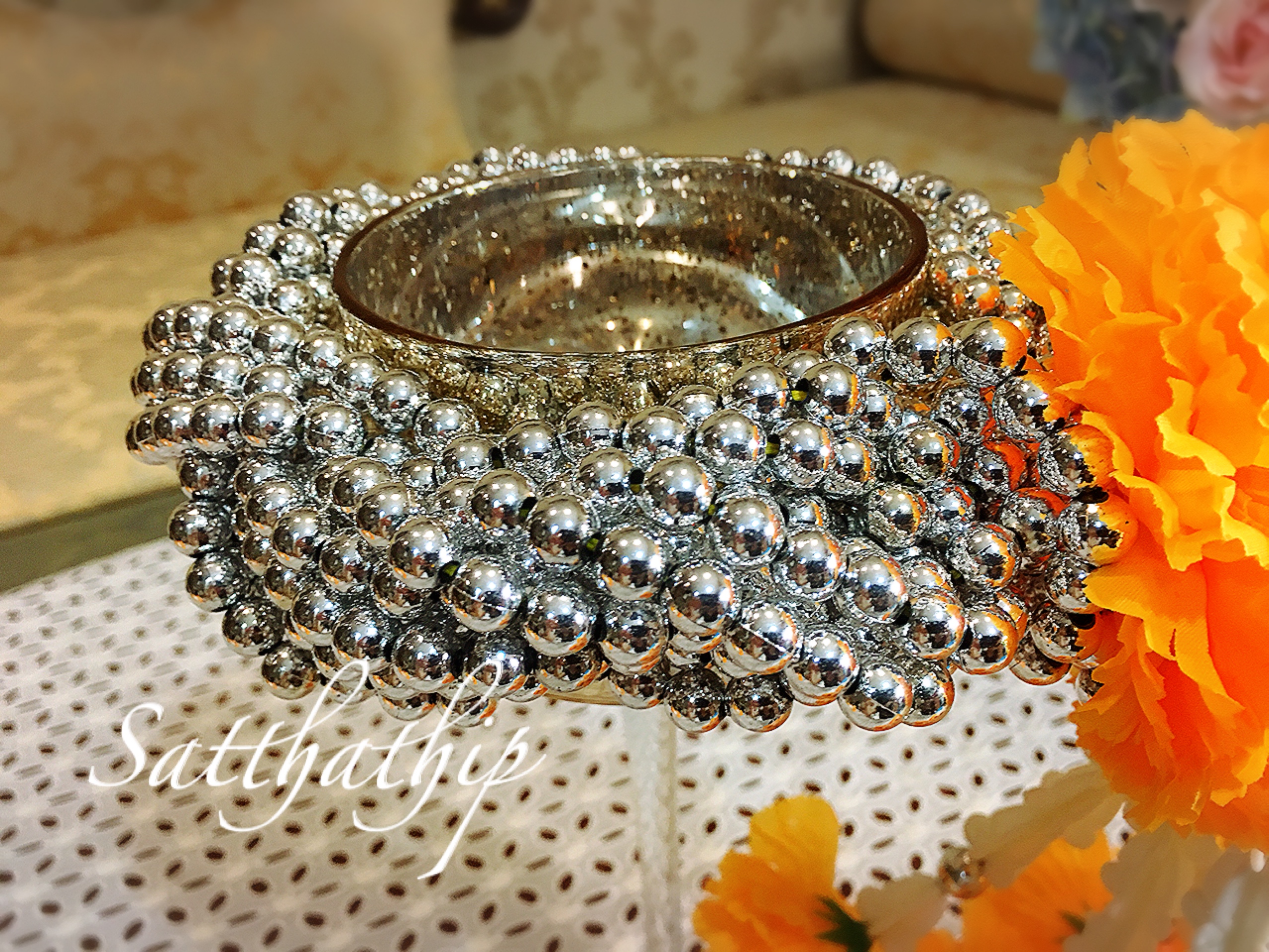 พวงมาลัยลูกปัด - พวงมาลัยลูกปัดสีเงิน - Garland