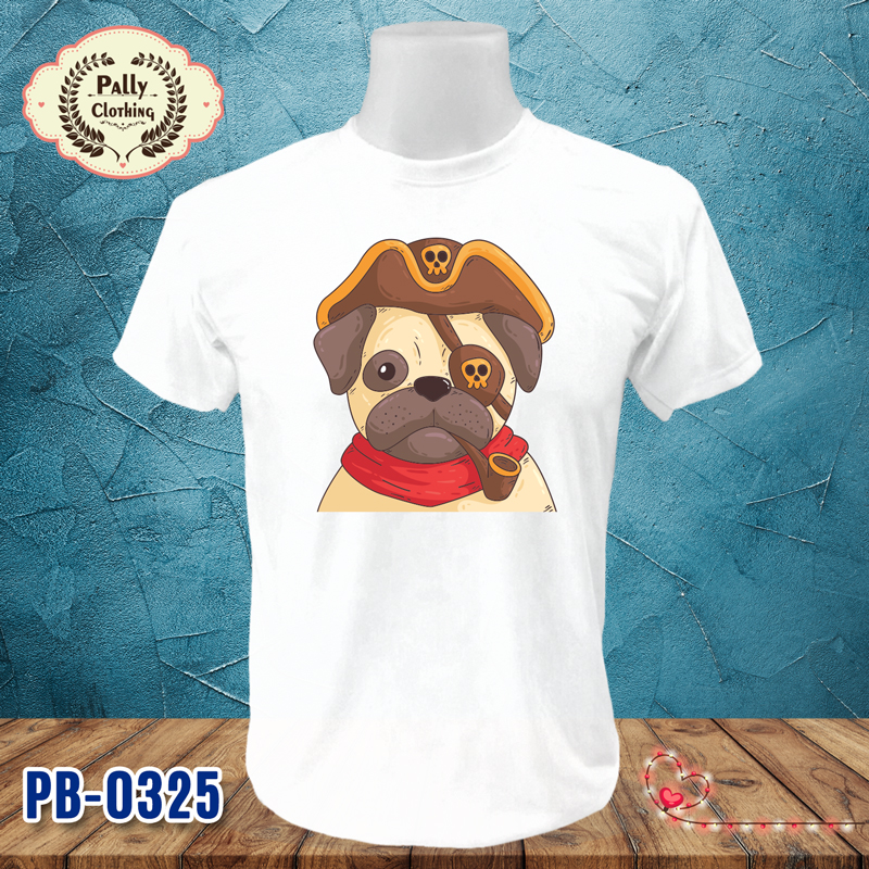 เสื้อยืดลายหมาแมว PB-0325 ลายหมาโจรสลัด