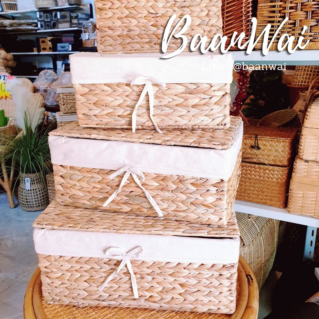 กล่องใส่ของ กล่องผักตบชวา ลิ้นชัก ลิ้นชักผักตบชวา (New)