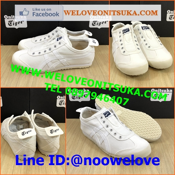 Slip On สีขาวคาดขาว หรูหรา ใส่สบาย ไม่ต้องผูกเชือกรองเท้า น่าใช้ คลาสสิคสุดๆ D528N-0101