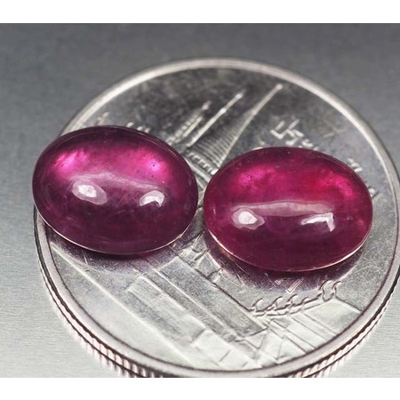 พลอยทับทิม (Ruby) 4.71 กะรัต 2 ชิ้นสีชมพูแดง