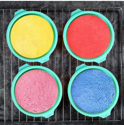 พิมพ์ซิลิโคนกลม 8 x 1'' Silicone Round cake mold Set 4 Pcs (11-7595)