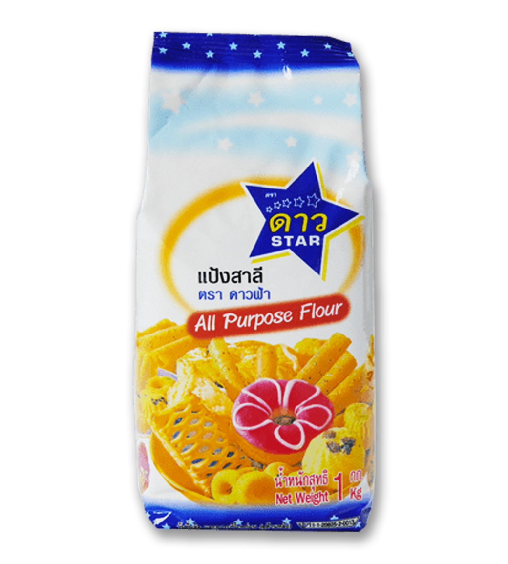 แป้งอเนกประสงค์ตราดาวฟ้า ขนาด 1 กก. Blue Star Brand All Purpose Flour 1kg. (01-0175)