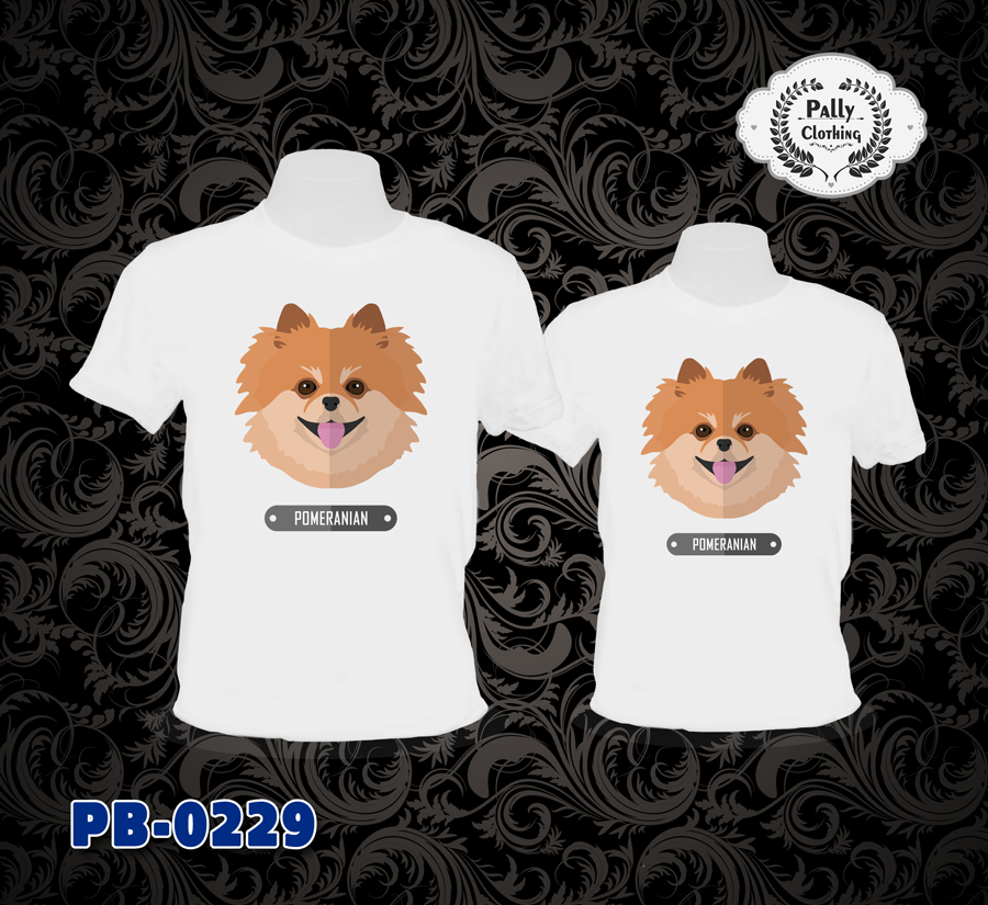 เสื้อยืดลายหมาแมว PB-0229 ลาย POMERANIAN