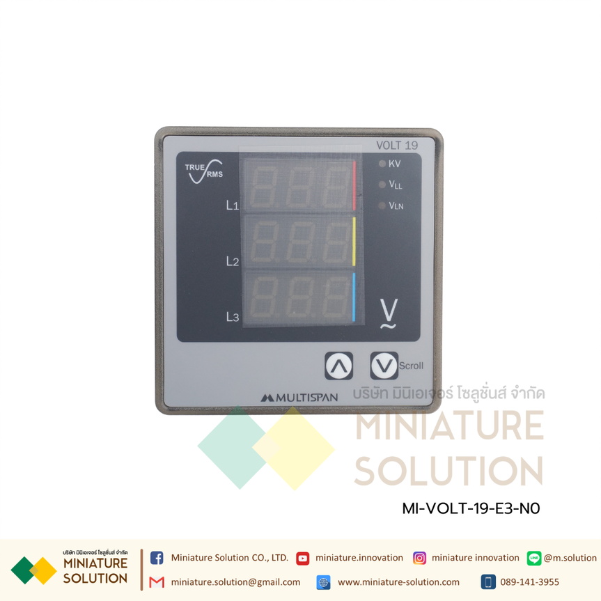 Volt meter Multispan Volt19 96x96 LED Digital (VOLT-19-E3-N0)