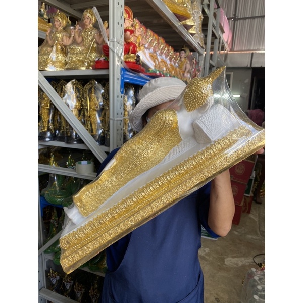 พระประจำวัน พระนอน พระปางนิพพาน กว้าง 20นิ้ว องค์ใหญ่ สูง12นิว้