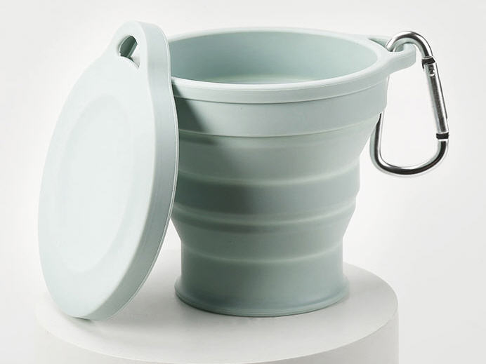 ถ้วยซิลิโคนพับได้,แก้วซิลิโคน,แก้วซิลิโคนพกพา,ถ้วยพับได้พร้อมที่ห้อย,180ml